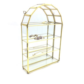 Vintage glazen hemel vitrinekastje messing | Sprinkel + Hop