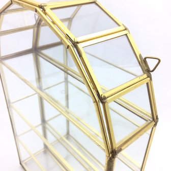 Vintage glazen hemel vitrinekastje messing | Sprinkel + Hop