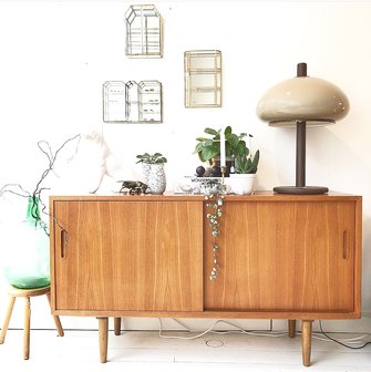 Vintage mushroom tafellamp bruin | Sprinkel + Hop