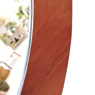 Vintage teak houten ronde spiegel | Sprinkel + Hop