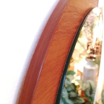 Vintage teak houten ronde spiegel | Sprinkel + Hop