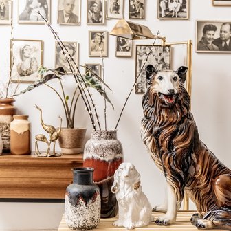 Vintage keramieken schotse collie hond | Sprinkel + Hop