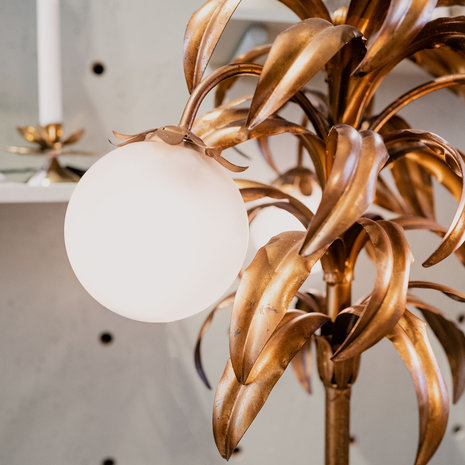 Vintage gouden palmboom vloerlamp glazen bollen | Sprinkelhop