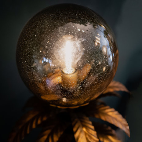 Hans Kogl vintage gouden palmboom vloerlamp rookglas | Sprinkelhop