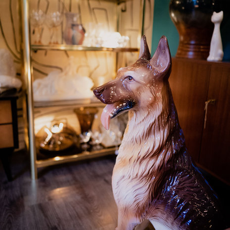Vintage keramieken beeld herdershond | Sprinkelhop