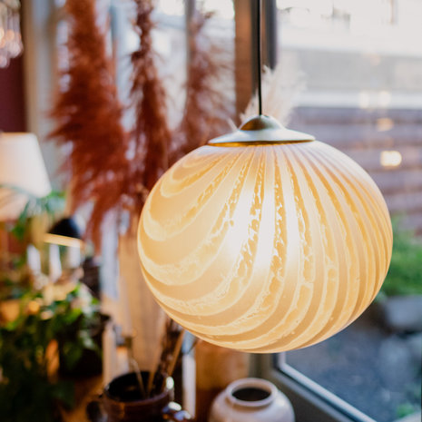 Peill & Putzler gestreepte glazen bol hanglamp | Sprinkelhop