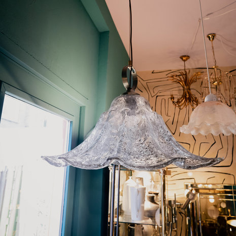 Vintage Kalmar Murano glazen heksenhoed hanglamp