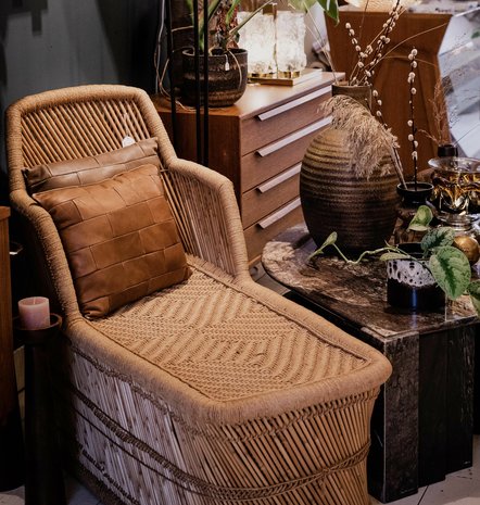 Vintage bamboe papercord sofa daybed lounge | Sprinkelhop