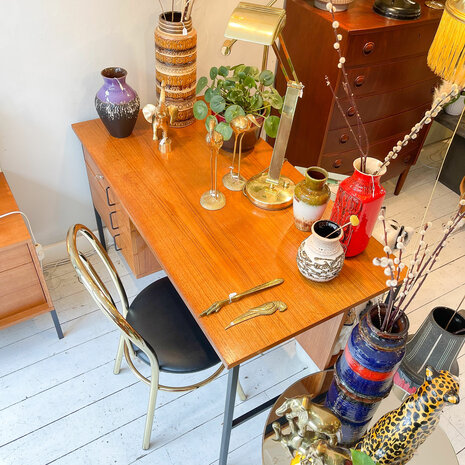 Vintage teak bureau Günther Renkel voor Rego Möbel 1960s