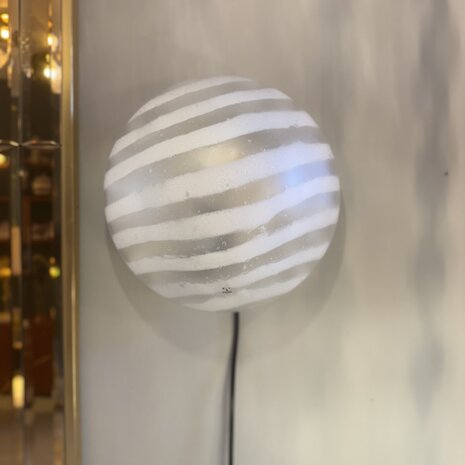 Peill & Putzler zebra gestreepte ronde glazen wandlamp plafondlamp  | Sprinkelhop