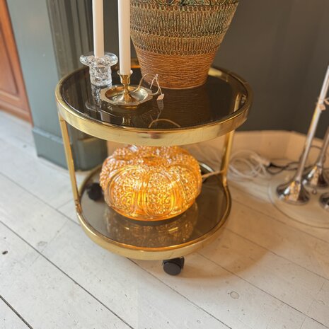 Vintage messing barcart op wieltjes | Sprinkelhop