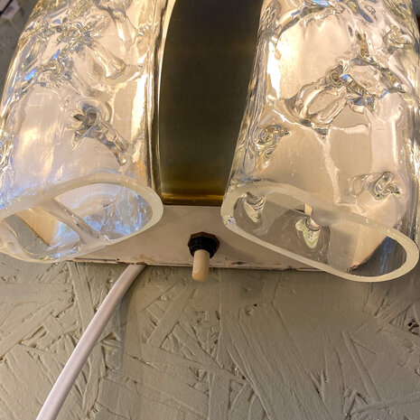 Doria Leuchten wandlamp 1960s messing met glas | Sprinkelhop