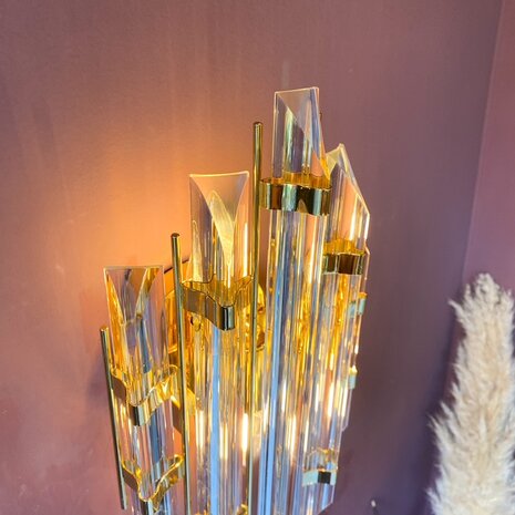 Vintage Italiaanse wandlamp met glazen driehoekige pegels | Sprinkelhop