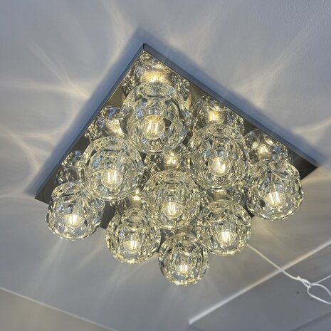 Peill & Putzler XL space age plafondlamp chroom met glas | Sprinkelhop