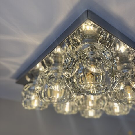 Peill & Putzler XL space age plafondlamp chroom met glas | Sprinkelhop