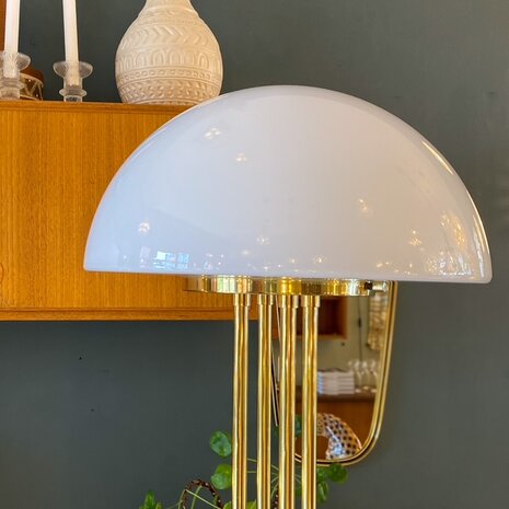 Vintage vloerlamp Glashütte Limburg messing met melkglas | Sprinkelhop 