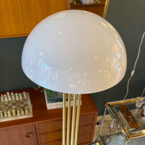 Vintage vloerlamp Glashütte Limburg messing met melkglas | Sprinkelhop 