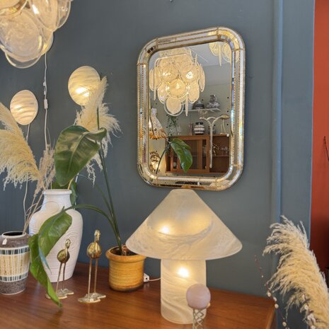 Vintage Venetiaanse mozaïekspiegel met messing rechthoekig | Sprinkelhop