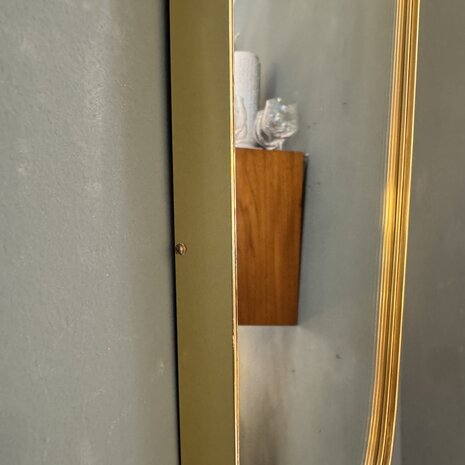 Vintage jaren '50 spiegel messing zwart | Sprinkelhop