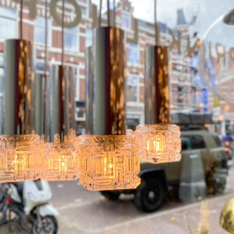 Vintage cascade hanglamp chroom met glas | Sprinkelhop