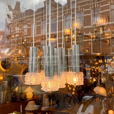 Vintage cascade hanglamp chroom met glas | Sprinkelhop
