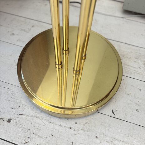 Vintage vloerlamp Glashütte Limburg messing met melkglas | Sprinkelhop 