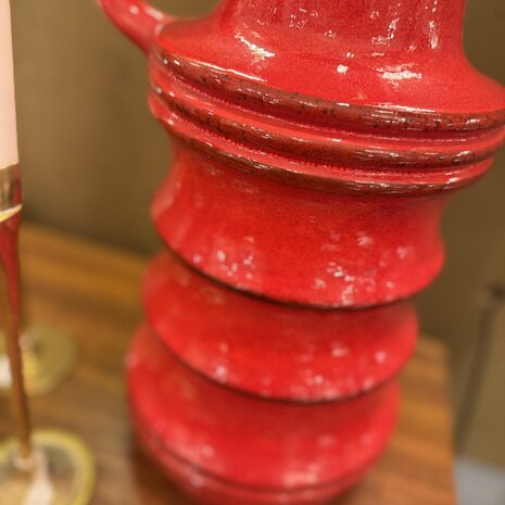 Vintage Scheurich West Germany vaas rood met blauw 427-47