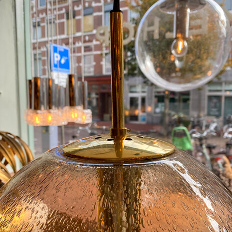 Messing glazen Glashutte Limburg hanglamp rookglas | Sprinkelhop