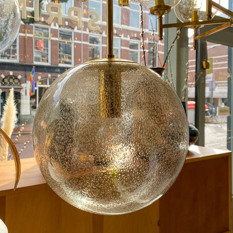 Messing glazen Glashutte Limburg hanglamp rookglas | Sprinkelhop