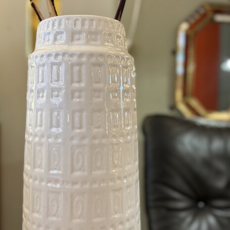 Vintage Scheurich West Germany Inka vaas 260-40 wit| Sprinkelhop