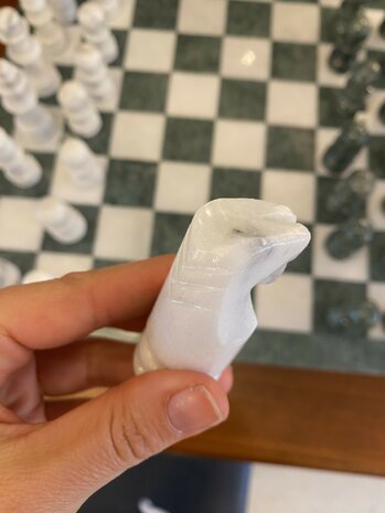 Vintage marmeren schaakspel groen-wit | Sprinkelhop