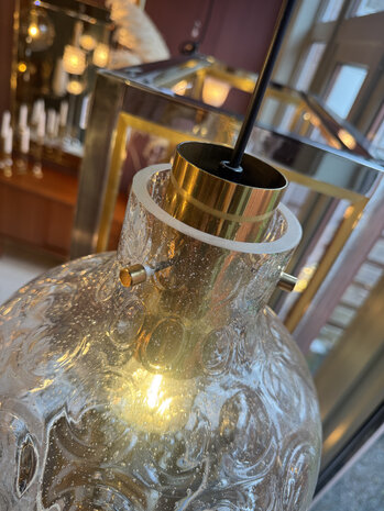 Messing Glashutte Limburg hanglamp space age cirkels 1970s | Sprinkelhop