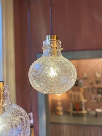 Messing Glashutte Limburg hanglamp space age cirkels 1970s klein