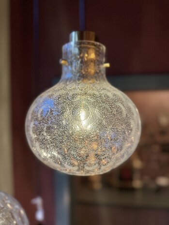 Messing Glashutte Limburg hanglamp space age cirkels 1970s klein