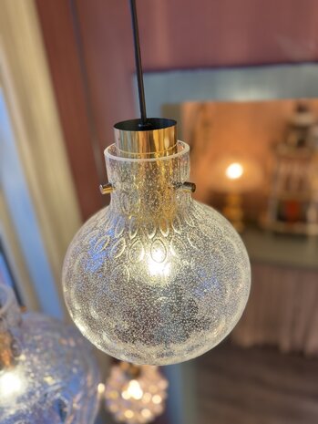 Messing Glashutte Limburg hanglamp space age cirkels 1970s klein