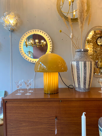 Vintage Peill & Putzler paddenstoel tafellamp olijfgroen | Sprinkelhop