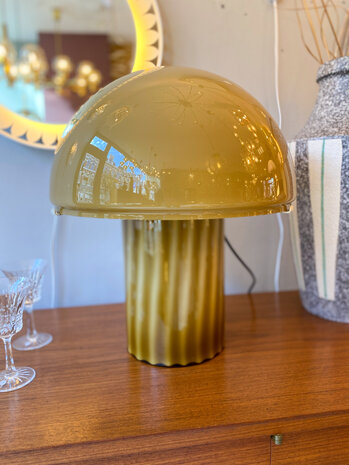 Vintage Peill & Putzler paddenstoel tafellamp olijfgroen | Sprinkelhop