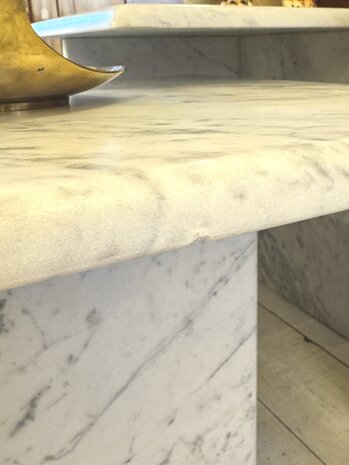 Set vintage Italiaanse vierkante marmeren salontafels | Sprinkelhop