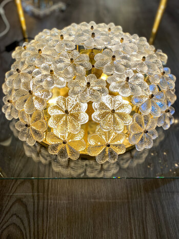 Vintage Ernst Palme plafondlamp bloemen met messing | Sprinkelhop