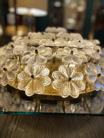 Vintage Ernst Palme plafondlamp bloemen met messing | Sprinkelhop