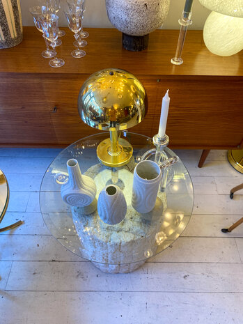 Vintage mactan stenen glazen salontafel Magnussen Ponte | Sprinkelhop