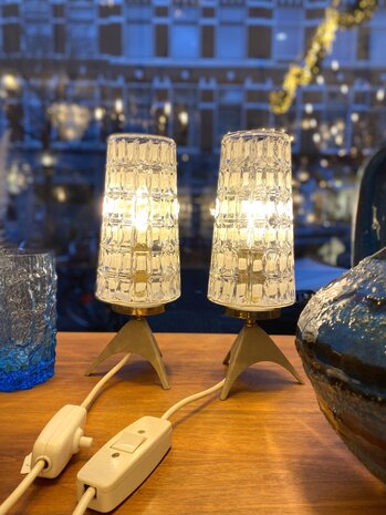 Set vintage tafellampjes nachtlampjes 1950s | Sprinkelhop