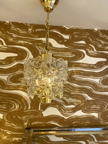 Vintage messing kroonluchter S&ouml;lken Leuchten bloemen klein 1970s | Sprinkelhop