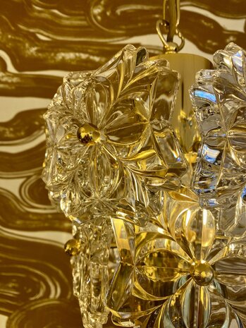 Vintage messing kroonluchter S&ouml;lken Leuchten bloemen klein 1970s | Sprinkelhop