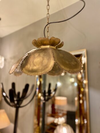 Svend Aage Holm S&oslash;rensen messing flower hanglamp 1960| Sprinkelhop