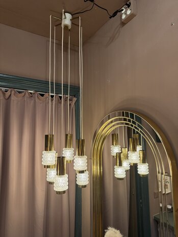Vintage-Cascade-messing-glazen-hanglamp-Leclaire-Sch&auml;fer-1960s