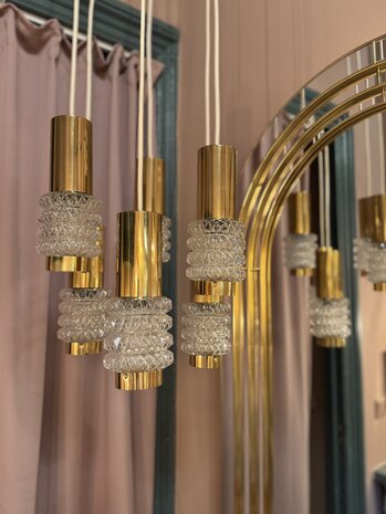 Vintage-Cascade-messing-glazen-hanglamp-Leclaire-Sch&auml;fer-1960s