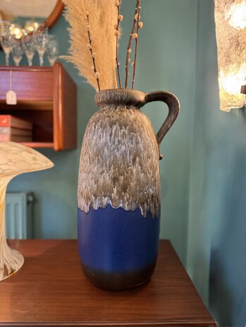 Grote vintage West Germany vaas blauw | Sprinkelhop