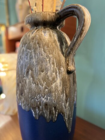 Grote vintage West Germany vaas blauw | Sprinkelhop