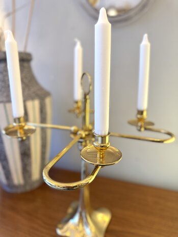 Grote vintage messing kandelaar messing 4 armen | Sprinkelhop